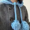 Al por mayor 25 Años Otoño e Invierno Nuevo Retro Azul Pasamontañas para Mujer Invierno Circunferencia de Cabeza Grande Mostrando la Cara Protección Pequeña para las Orejas