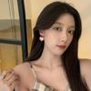Pendientes de plata S925 con forma de conejo, estilo japonés y coreano, con lazo, para mujer, 2021.
