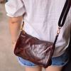 Bolsa Transversal Feminina Plissada Feita à Mão Design Distinto Diária Versátil para o Trabalho Pequena Quadrada Horizontal Zíper Artesanato Simples