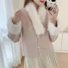 Outono/Inverno Novo Estilo Francês Pequeno Xiang Casaco Suéter Feminino Solto Chique Veludo Falso de Mínk Tricô Cardigan Top de Temperamento