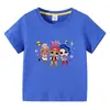 2023 roupas infantis transfronteiriças camiseta infantil de verão de manga curta meninos e meninas desenho animado camiseta básica bebê camiseta de meia manga top da moda