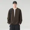 Moletom casual de alta qualidade estilo americano, novo, de corte solto, para o outono/inverno de 2026, estilo old money, design americano falso de duas peças