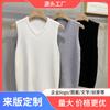 Colete suéter outono e inverno 2023 masculino gola V sem mangas suéter quente camisa básica estilo coreano colete suéter moderno