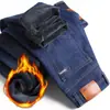 Jeans con Forro Polar para Hombre, Corte Delgado, Suaves y Elásticos, Pierna Recta, Pantalones Resistentes al Frío, Jeans para Hombre, Marca de Moda 2026