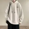 Sudadera con capucha de diseño nicho para hombre para primavera y otoño, chaqueta con etiqueta de parche de jacquard, resistente, rígida, holgada, top casual