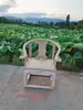 Sillas de madera maciza estilo antiguo, sillones de madera de olmo, sillas sombrero oficial, sillas de media luna con mesas de té, sin terminar, venta al por mayor en volumen.