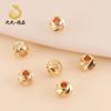 Contas Facetadas com Preservação de Cor Banhadas a Ouro 14K, Contas com Corte de Canto, Contas com Corte de Flor, Contas de Cobre, Contas Soltas, Acessórios de Joalheria para Pulseira DIY