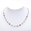 Collar de Acero de Titanio con Diamantes de Cristal Encapsulados de Venta Caliente Transfronteriza Accesorios de Personalidad Mismo Molde Cadena Incrustada con Diamante de Color Cadena para el Cuello