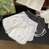 5015 Oso Lindo Algodón Puro Encaje Holgado Talla Grande Anti-Exposición Casual Pantalones de Casa Dulce Color Sólido Pantalones de Seguridad