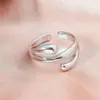 Anel Aberto Cruzado Trançado Estilo Ins Retro Nicho Estilo Coreano para Mulheres, Simples e Requintado, Versátil Ajustável