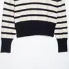 Z Estilo Europeo y Americano Transfronterizo 2026 Nueva Moda Ropa para Mujer al por Mayor Suéter de Punto Rayado de Manga Larga con Cremallera 5536032