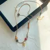 Cuerda Trenzada de Cuentas de Madera Champiñón con Cuentas Cadena Corta Simple Cadena para Clavícula para Mujer Diseño Original de Nicho Atmósfera de Alta Gama Collar