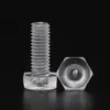 Tornillos Hexagonales Exteriores Transparentes de Acrílico para PC Tornillos de Plástico Aislantes Decorativos M3M4M5M6M8M10M12