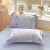 Juego de Cuatro Piezas de Terciopelo de Leche Grado Maternal e Infantil Invierno Cubrecama de Terciopelo Coral Espeso Invierno Sábana Bajera con Forro Polar Funda Nórdica Juego de Tres Piezas