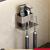 Portacepillos sin perforaciones Vaso para enjuague bucal Soporte para pasta de dientes Montado en la pared Caja de almacenamiento para baño Soporte para cepillo de dientes eléctrico al por mayor