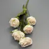 Flores Artificiales Transfronterizas 6 Cabezas Rosa Melocotón Flores Artificiales Multicolor Fantasía Guía de Camino de Boda Rosas Artificiales