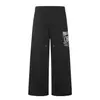 Calça de Moletom Esportiva Yongfang com Estampa de Letras Americanas Unissex Solta Caimento Simples Street Dance Perna Larga Reta Calça Casual