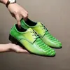 Zapatos de vestir de cuero con cordones y punta fina para hombre de talla grande transfronterizos 40-50 zapatos casuales de cuero para hombre a la moda con rayas sin cordones