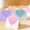 Tarjeta de felicitación 3D con forma de corazón Postal Tarjeta pequeña de papel Tarjeta de deseos escrita a mano Tarjeta de mensaje de bendición en blanco Morandi