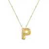 Colar de Letras Bolha Brilhante Mais Vendido Transfronteiriço para Mulheres Design de Nicho Ins Ouro 18K Cobre Não Desbota Colar Atacado
