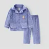Pijama de isla de forro polar para niños, conjuntos de franela de otoño e invierno para niños, forro polar de coral engrosado para niños mayores, oferta especial de liquidación