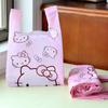 Bolsas con cordón engrosadas, 50 piezas, Bolsas de basura Hello Kitty, Bolsas portátiles de conveniencia rosas, Bolsas de limpieza Hello Kitty
