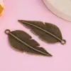 Acessórios de Joias de Liga Metálica DIY Transfronteiriços Pingente de Pena de Bronze Vintage Acessórios Pingente de Colar de Folha Feito à Mão