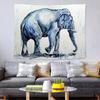 Tapeçaria de Parede com Estampa Digital Europeia e Americana de Elefante Pintura a Óleo, Manta Cobertor de Sofá de Luxo Leve, Arte de Parede Decorativa para Quarto e Sala de Estar