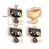 Accesorios para Joyería de Aleación con Goteo de Aceite Hechos a Mano Colgante de Gato Gatito Blanco y Negro Pulsera Collar Pendientes Colgante W478