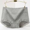 Ropa interior de mujer de algodón con encaje y cintura alta, totalmente de algodón, talla grande, triangular, sin costuras, transpirable y absorbente del sudor, 622