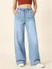 26 Jeans de Talle Alto Ajustados Pierna Recta Sueltos para Mujer de Tallas Grandes Europeos y Americanos Pantalones de Pierna Recta y Pierna Ancha Más Vendidos