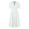 Ins Moda Europeia e Americana Transfronteiriça 2026 Nova Moda Elegante Roupa Feminina Atacado Bordado Vazado Decote V Estilo Francês Vestido Acinturado