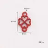 DIY Aleación Electroforesis Rojo Nudo Chino Doble Agujero Flor de Ciruelo Loto Accesorios para Pendientes de Coche Collar Llavero