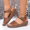 Sandalias de cuña de verano 2026 para mujer de talla grande, estilo europeo americano, ligeras, cómodas, estación independiente, Amazon