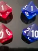 Dados Transparentes de 10 Caras con Números 1-10, Dados Coloridos para Juegos de Mesa, Papelería, Matemáticas, Juguetes para Niños, Acrílico