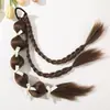 Peluca Trenzas Y2K para Mujer, Cola de Caballo Alta, Trenzas Boxeadoras Chica Picante, Trenzas Burbuja Trenzadas de Colores, Peinado