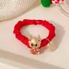 Gomas para el Cabello de Niña Que No Dañan el Cabello, Bandas Rojas de Alta Calidad para Cabello de Bebé para Niñas Pequeñas, Accesorios para el Cabello de Año Nuevo para Niñas