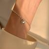 Pulsera de amor al arroz chapada en plata para novias, diseño de nicho retro y dulce de melocotón para estudiantes.