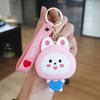 Monedero de Conejo de Silicona Dibujo Animado Lindo Colgante de Bolso Infantil Bolso para Labial Portatarjetas Llavero Pequeño Regalo Adornos Colgantes