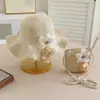 Novo Chapéu de Palha Infantil Chapéu de Princesa Fofo Chapéu de Sol de Verão para Menina Bebê Chapéu de Sol de Praia Bolsa Família