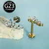 Tachinhas de Osso da Orelha F136 de Titânio 16g com Cinco Pedras de Zircônia Marquise, Piercings de Lábio, Piercings de Cartilagem, Piercings de Cóclea, Fabricante em Estoque, Vendido Individualmente