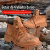 Botas de Proteção para Trabalho Masculinas e Femininas Botas Médias Fonte Transfronteiriça Anti-esmagamento Anti-perfuração Segurança no Trabalho Biqueira de Aço Botas de Proteção para Todas as Estações