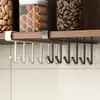 Estante de Almacenamiento de Cocina, Gancho Sin Marcas Sin Perforaciones, Fila de Estante Colgante para Puerta de Gabinete, Estante con Ganchos, Estante Colgante de Almacenamiento y Organización