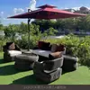 Móveis de Rattan PE Nórdico Pátio Externo Villa Litoral Praia Casa de Hóspedes Resort Sofá Mesa de Centro à Prova d'Água Protetor Solar