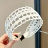 Diadema retro de ala ancha con lunares, adecuada para frentes amplias, para lavarse la cara, uso diario, versátil, ligera y que irradia una vibra lujosa y sofisticada