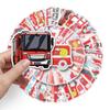50 Camión de Bomberos Graffiti Personalidad Dibujos Animados Transfronterizo Cuenta de Mano para Niños Tarjeta Goo DIY Pegatina para Patineta Equipaje Impermeable