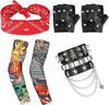 Amazon Cross Border COS Punk Wig 80s Heavy Metal Hip Hop Rock Laranja Cabelo Longo Liso Vestido Up terno