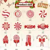 Decorações de Madeira de Natal Enfeites Vermelhos para Pendurar Pirulito de Bengala Doce de Menta Pingente Festa de Família de Feriado de Ano Novo