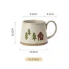 Caneca de Café de Cerâmica Rústica Vintage Personalizada, Caneca Listrada Esmaltada em Forno de Alto Valor Pintada à Mão, Fábrica Transfronteiriça