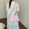 2026 Versão Coreana Bolsa Tote Grande com Bordado de Estrela de Nicho Bolsa de Lona Versátil Bolsa de Ombro Transversal Bolsa para o Dia a Dia